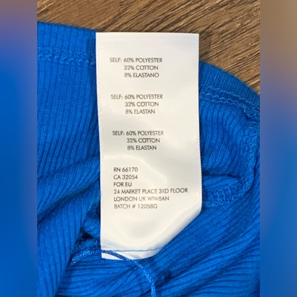 Excellent Condition, Urban Outfitters Royal Blue Off Shoulder Crop Top, Sz M - Picture 4 of 5